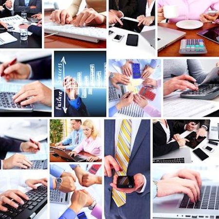Collage of business images