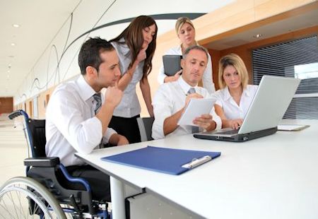 Image of seated group working on a problem